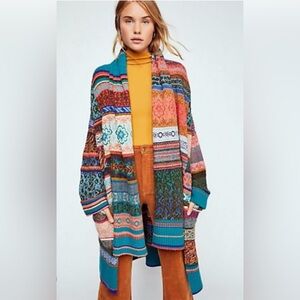 FREE PEOPLE Fantasia Fair Isle Cardigan Coat.  Size XS